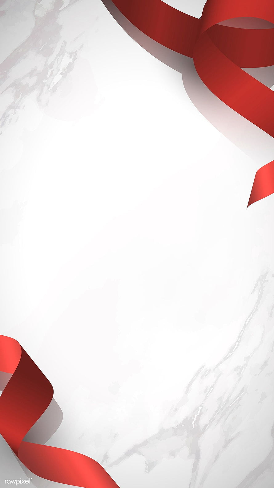 Elegant Red Ribbon on White Marble Background for Festive Design HD phone wallpaper