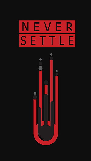 OnePlus Never Settle Minimalist Logo with Stylized Hand Graphic on Black Background HD phone wallpaper