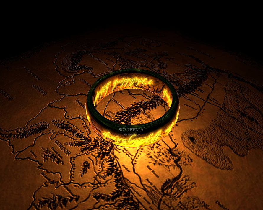 The One Ring from Lord of the Rings Glowing Over a Middle Earth Fantasy Map HD wallpaper