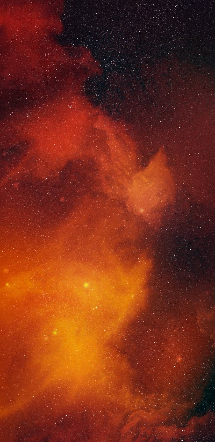 Vibrant Orange Nebula and Star Field in Deep Space HD phone wallpaper