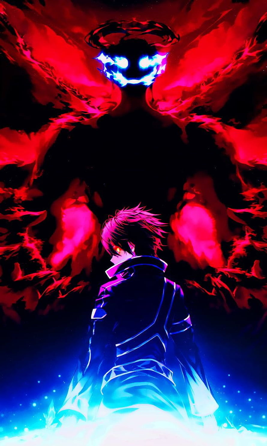 Kirito Confronting a Dark Entity in Sword Art Online Anime Artwork HD phone wallpaper