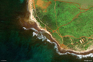Hanapepe Hawaii Aerial View of Coastal Wetlands and Ocean Shoreline HD wallpaper