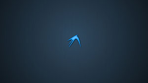 Lubuntu LXDE Minimalist Blue Logo on Dark Slate Background HD wallpaper