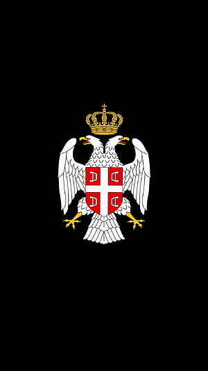 Serbia National Football Team Double-Headed Eagle Emblem on Black Background HD phone wallpaper