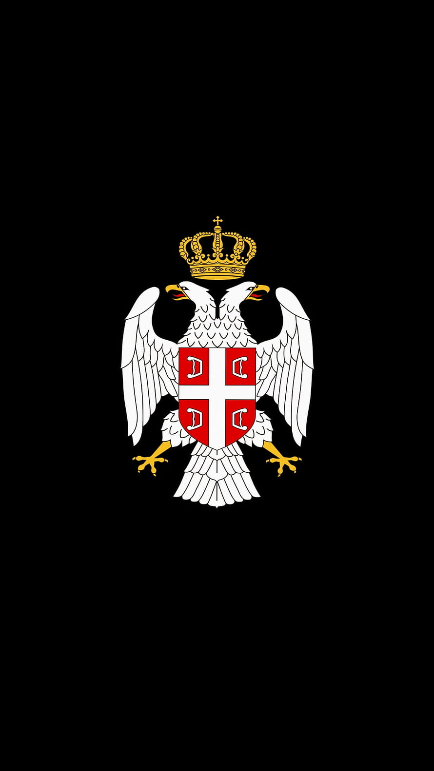 Serbia National Football Team Double-Headed Eagle Emblem on Black Background HD phone wallpaper