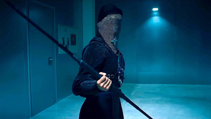 Warrior Nun Character in Chainmail and Dark Corridor HD wallpaper