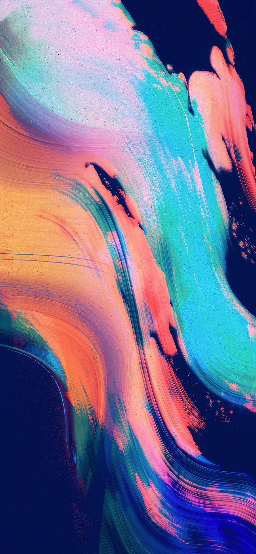 Vibrant Abstract Fluid Art with Swirling Pastel and Neon Colors on Dark Background HD phone wallpaper