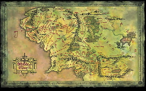 Vintage Middle Earth Fantasy Map from The Lord of the Rings HD wallpaper