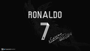 Cristiano Ronaldo Number 7 Signature Wallpaper with Dragon Motif HD wallpaper