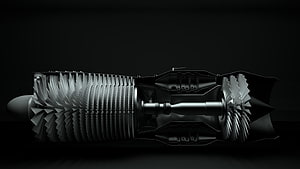 Detailed 3D Render of a Turbofan Jet Engine Cutaway Showing Internal Turbine Blades HD wallpaper