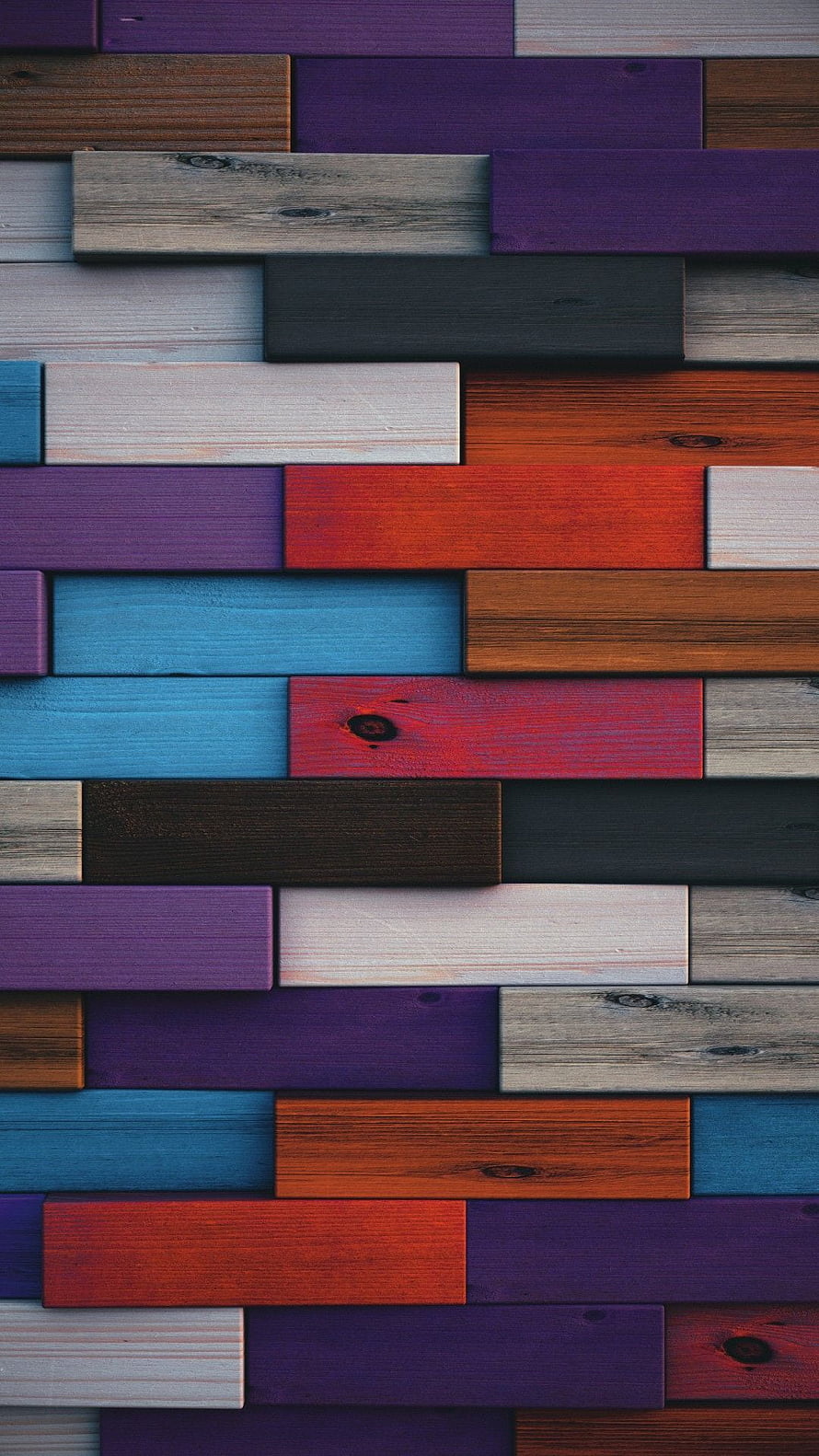 Vibrant Multicolored Wooden Plank Wall Texture with Purple, Blue, and Red Tones HD phone wallpaper