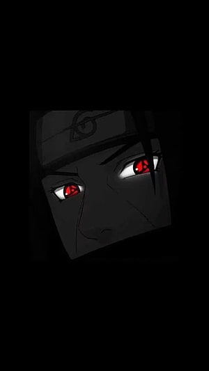 Itachi Uchiha Sharingan Eyes in Dark Shadow Anime Portrait HD phone wallpaper