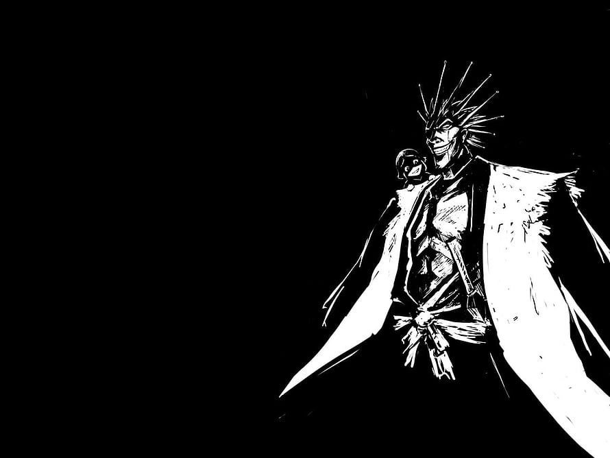Bleach Aizen Sōsuke Black and White Manga Style Illustration HD wallpaper