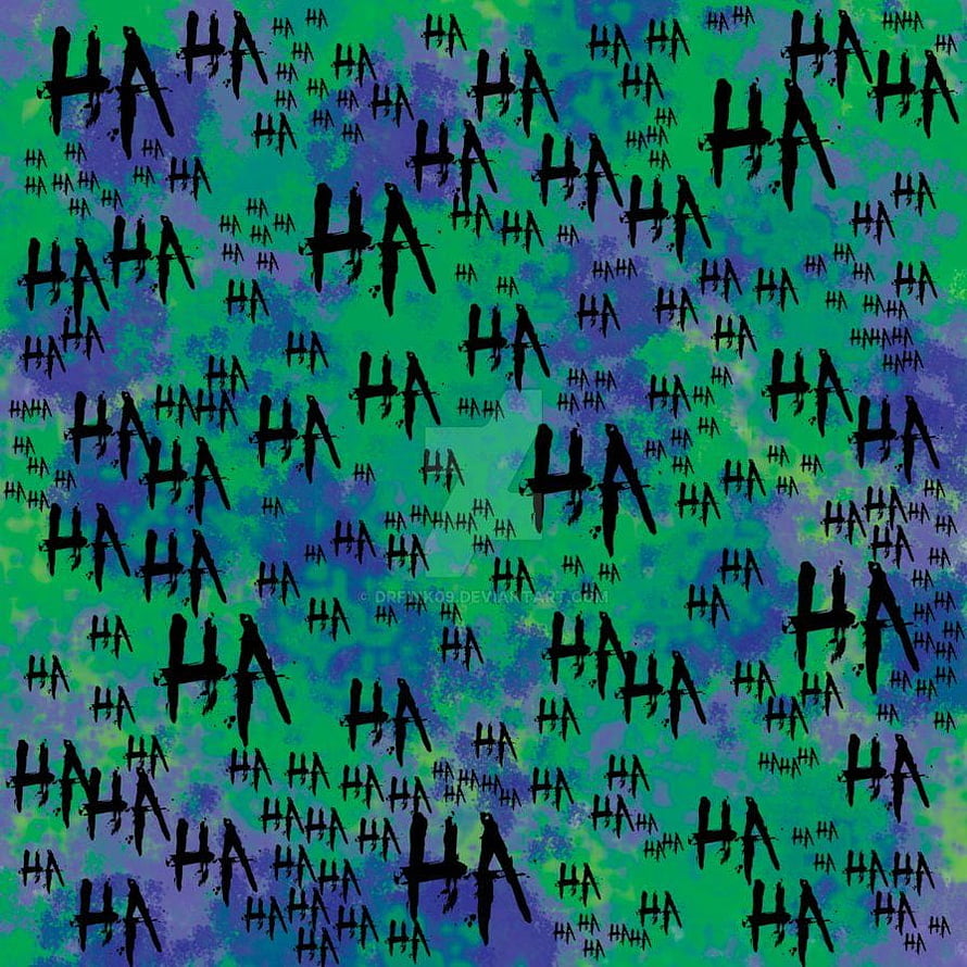 Joker Ha Ha Laughing Text Pattern on Green and Blue Background HD phone wallpaper