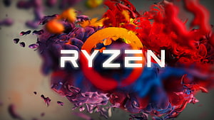 Ryzen Processor Logo With Vibrant Colorful Ink Splash Abstract Background HD wallpaper