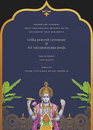 Sri Satyanarayana Puja and Griha Pravesh Ceremony Invitation Card with Goddess Lakshmi Illustration HD phone wallpaper