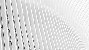Monochrome Minimalist Architecture: Flowing White Facade and Rhythmic Vertical Lines HD wallpaper