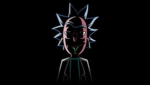 Evil Rick Sanchez from Rick and Morty in a dark minimalist vector illustration HD wallpaper