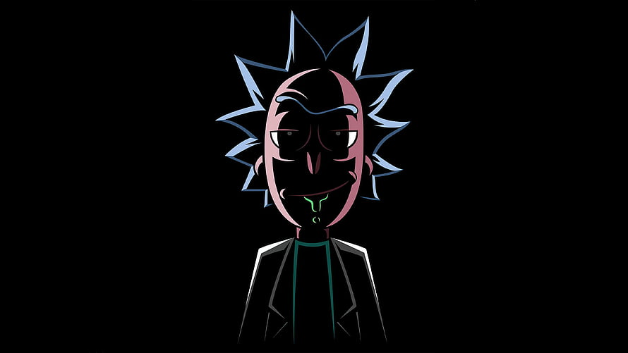 Evil Rick Sanchez from Rick and Morty in a dark minimalist vector illustration HD wallpaper