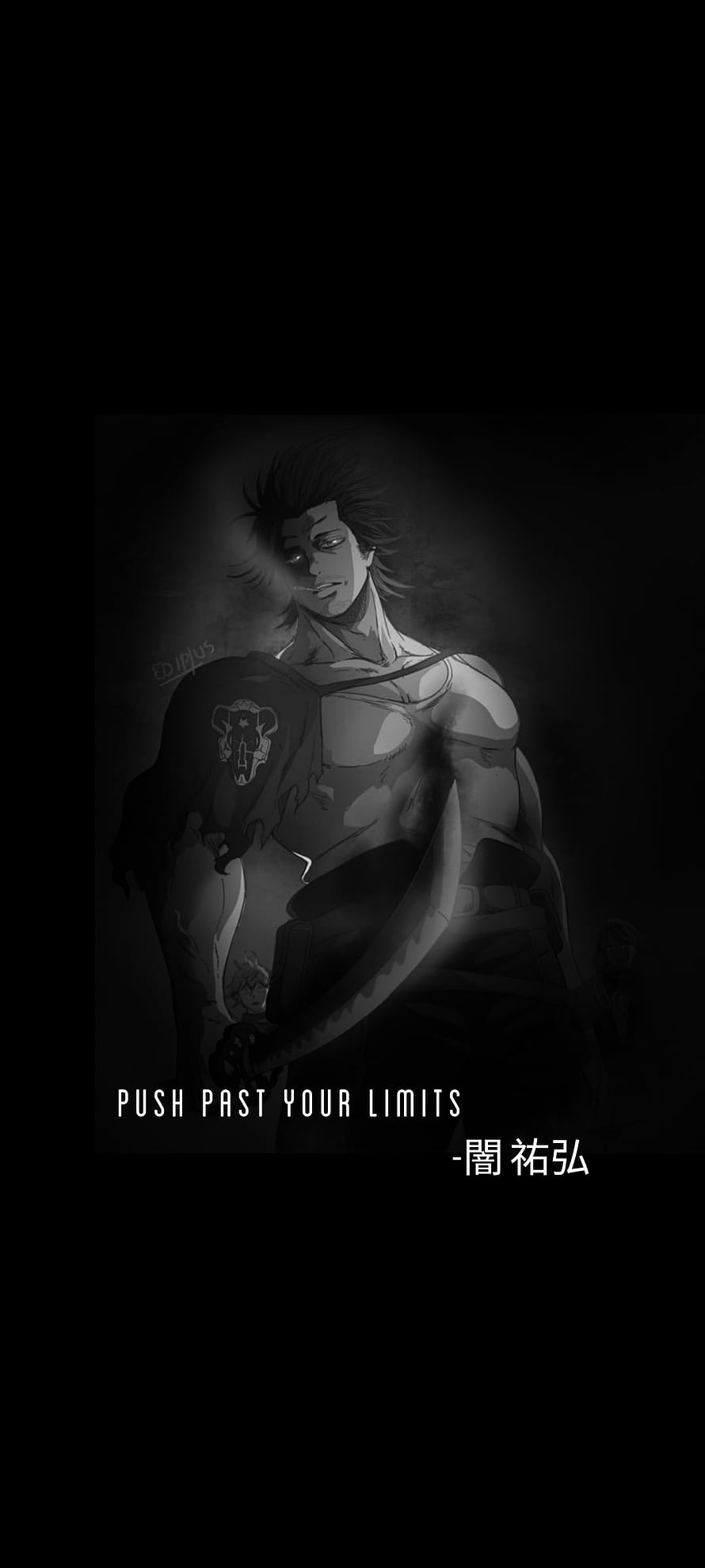 Yami Sukehiro Black Clover Anime Character Dark Monochrome Illustration HD phone wallpaper