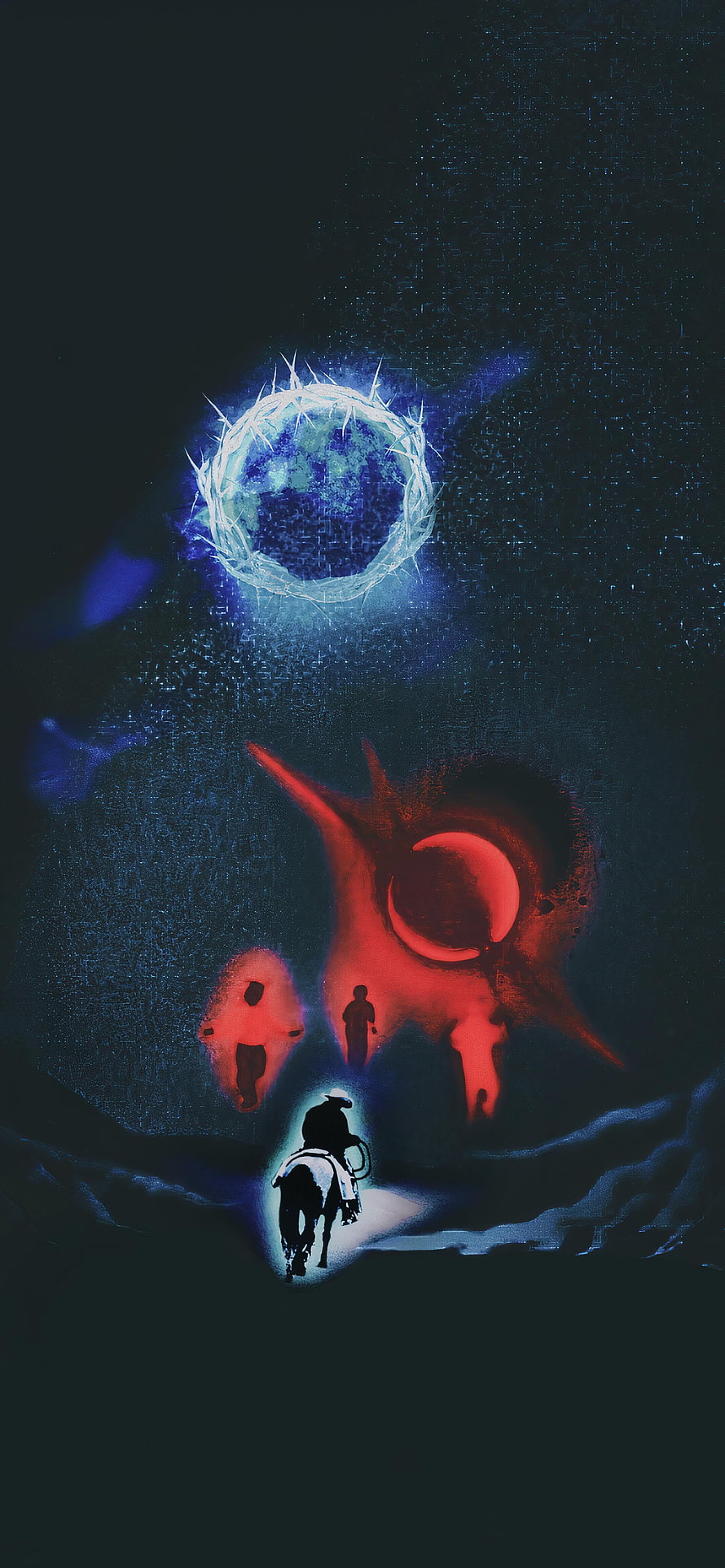 Kanye West Donda Album Artwork with Celestial Crown and Red Eclipse HD phone wallpaper