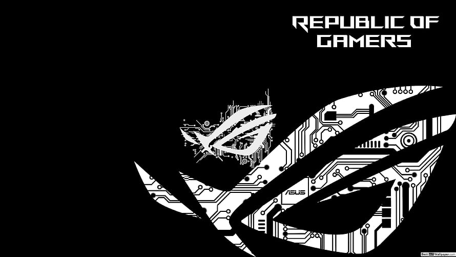Asus Republic of Gamers Circuit Board Logo on Black Background HD wallpaper