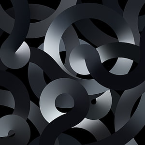 Dark Abstract 3D Ribbon Pattern with Interlocking Curves and Soft Gradient Lighting HD phone wallpaper