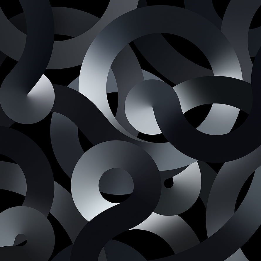 Dark Abstract 3D Ribbon Pattern with Interlocking Curves and Soft Gradient Lighting HD phone wallpaper