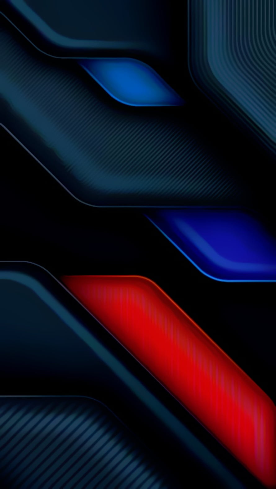 Abstract AMOLED Neon Design with Red and Blue Geometric Shapes on Dark Background HD phone wallpaper
