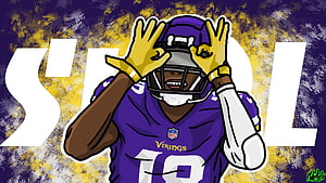 Justin Jefferson Minnesota Vikings Griddy Celebration Illustration HD wallpaper