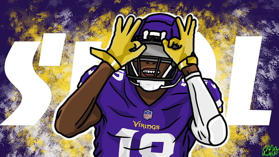 Justin Jefferson Minnesota Vikings Griddy Celebration Illustration HD wallpaper