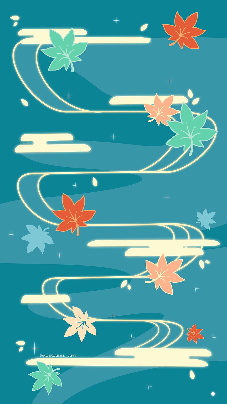 Genshin Impact Kazuha Autumn Maple Leaves and Flowing Clouds Digital Art HD phone wallpaper