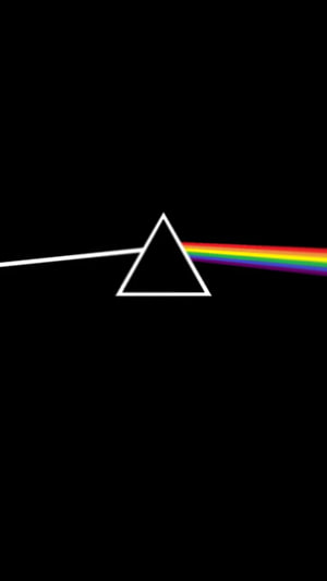 Pink Floyd Dark Side of the Moon Prism and Rainbow Light Refraction on Black Background HD phone wallpaper