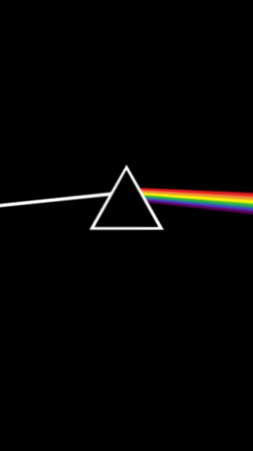 Pink Floyd Dark Side of the Moon Prism and Rainbow Light Refraction on Black Background HD phone wallpaper