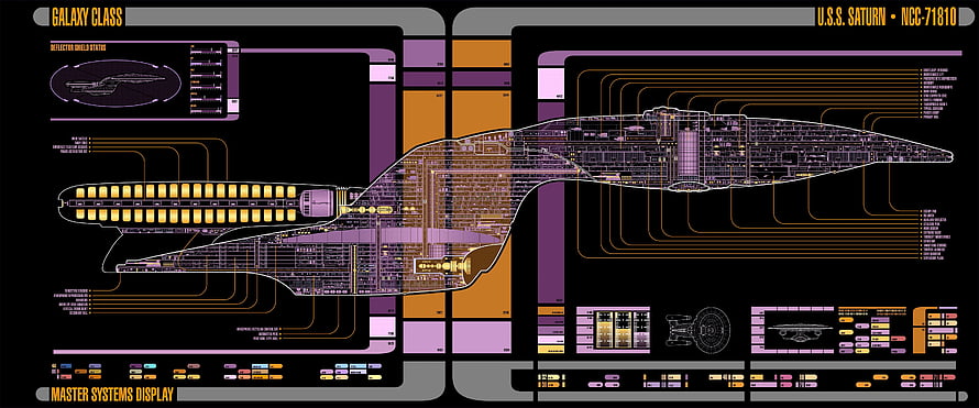 Star Trek The Next Generation Galaxy Class Starship Technical Schematic Blueprint HD wallpaper