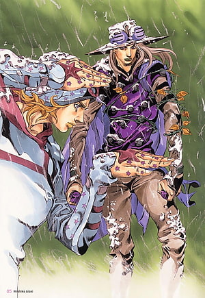 Gyro Zeppeli and Jotaro Kujo in JoJo's Bizarre Adventure Part 5 HD phone wallpaper
