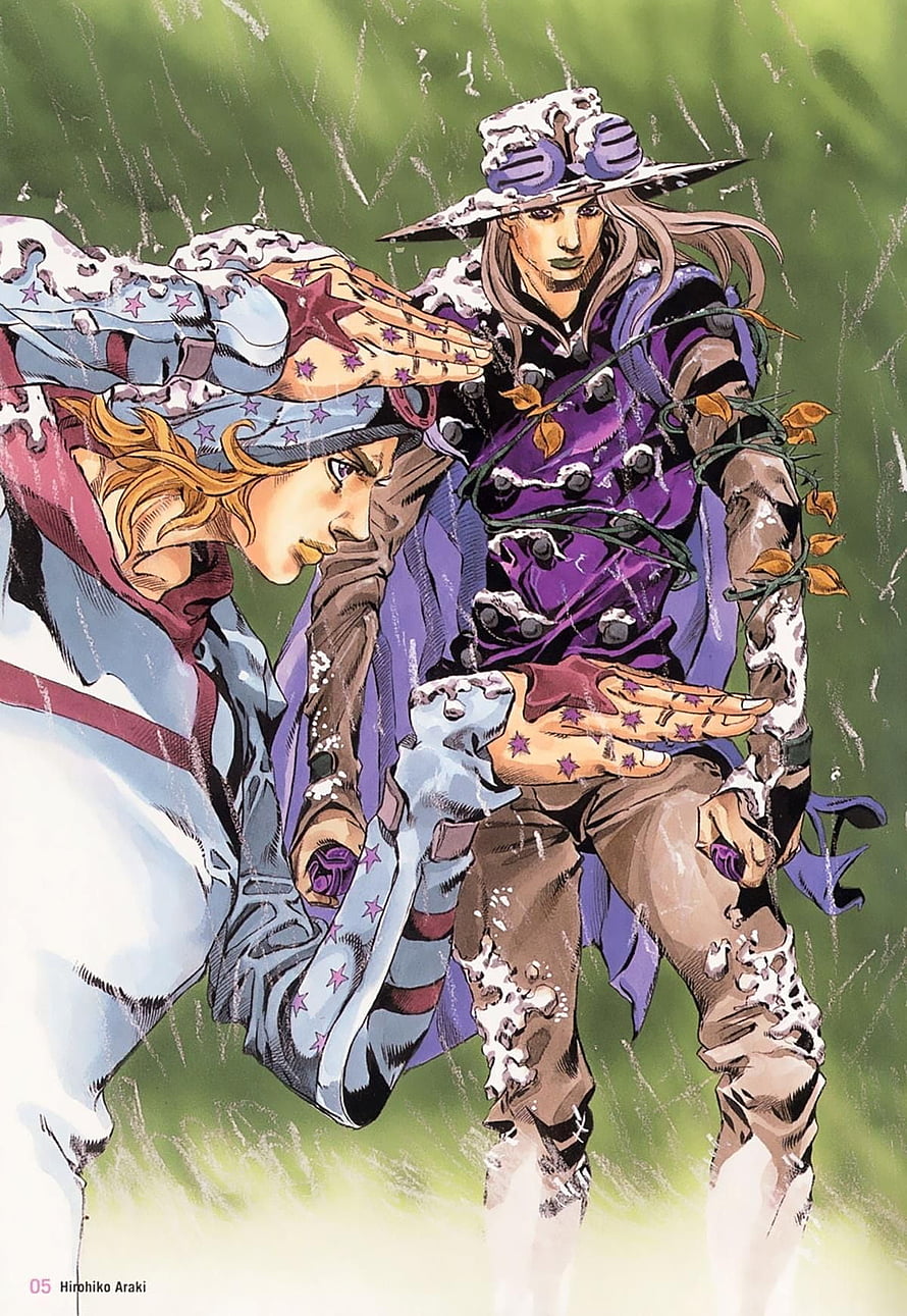 Gyro Zeppeli and Jotaro Kujo in JoJo's Bizarre Adventure Part 5 HD phone wallpaper