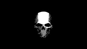 Ghost Recon Skull Logo Minimalist Black and White Gaming Emblem HD wallpaper