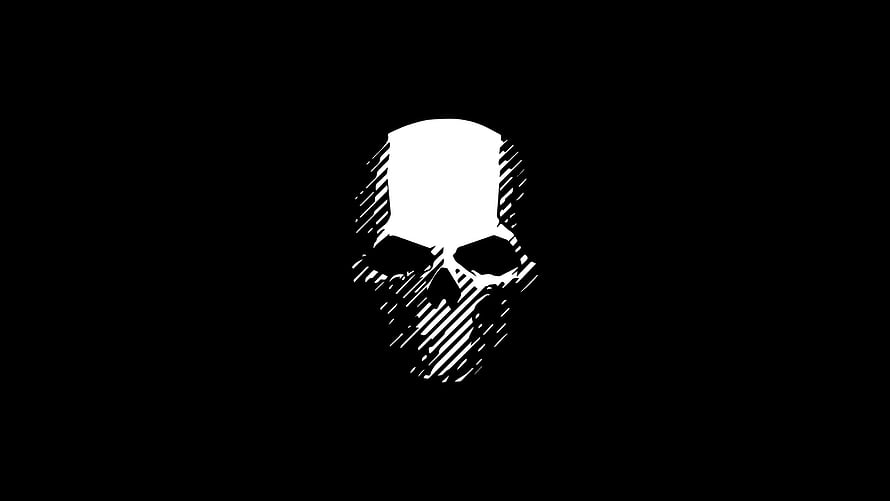 Ghost Recon Skull Logo Minimalist Black and White Gaming Emblem HD wallpaper