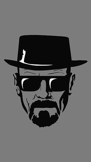 Walter White Heisenberg Minimalist Black and Grey Vector Portrait HD phone wallpaper