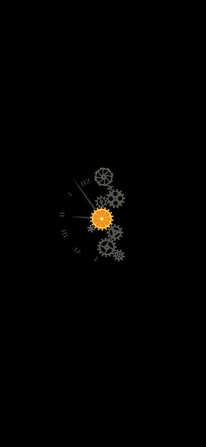 Steampunk Clock Gears Minimalist Dark Wallpaper HD phone wallpaper