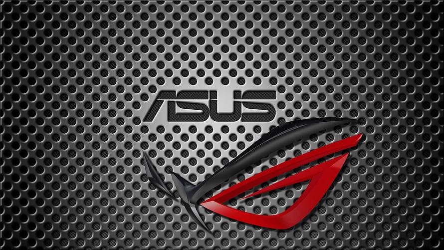 ASUS ROG Gaming Logo on Perforated Metal Background HD wallpaper