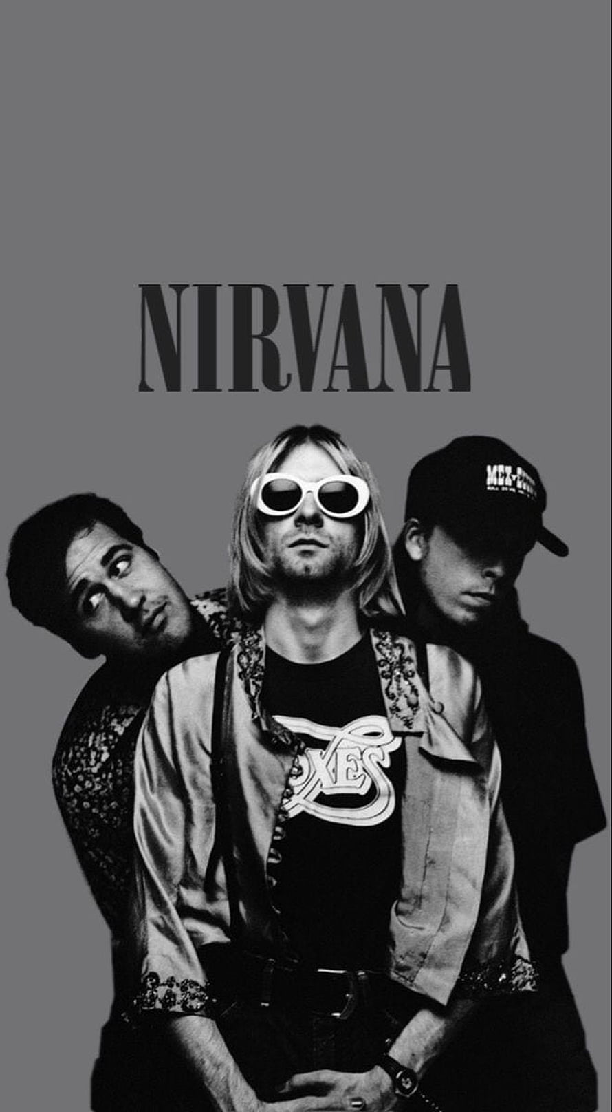 Nirvana Band Black and White Portrait with Sunglasses and Grunge Aesthetic HD phone wallpaper