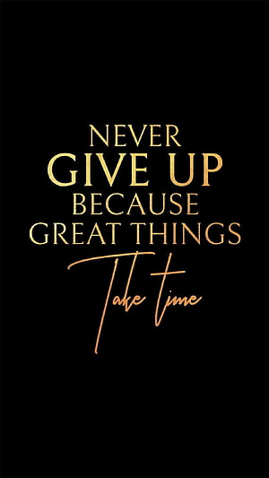 Elegant Gold Typography Quote on Black Background for Motivation HD phone wallpaper