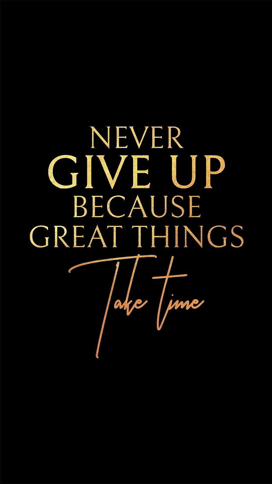 Elegant Gold Typography Quote on Black Background for Motivation HD phone wallpaper