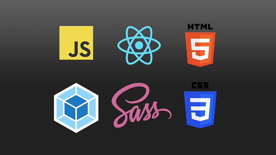 Front End Web Development Technology Stack Icons on Dark Background HD wallpaper