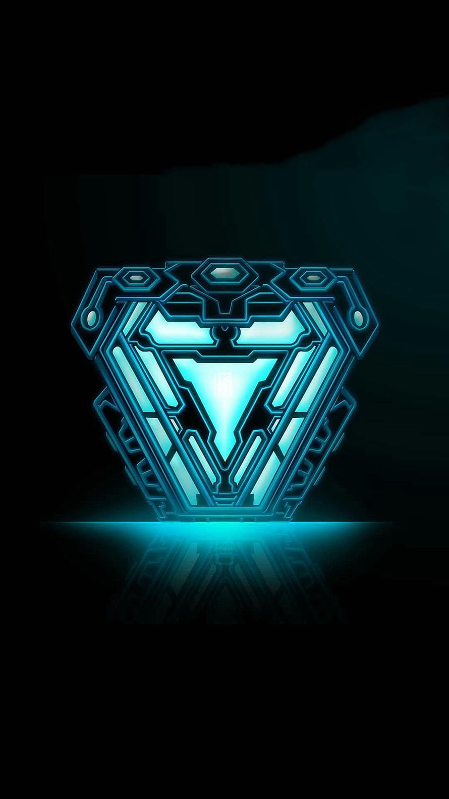 Glowing Cyan Iron Man Arc Reactor Emblem on Dark Background, Iron Man Final Arc Reactor Mark 85 . Iron man, Iron Man Logo HD phone wallpaper