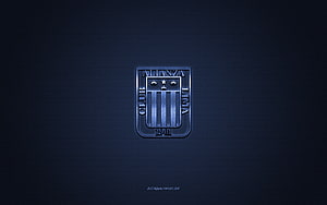 Club Alianza Lima Emblem on Dark Carbon Fiber Texture with Metallic Blue Finish HD wallpaper