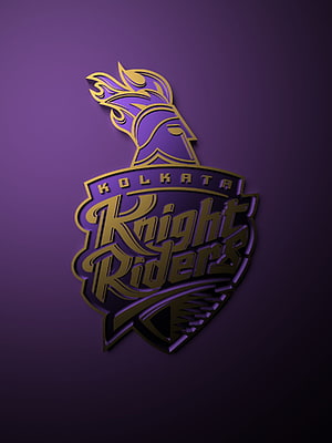 Kolkata Knight Riders IPL Team Emblem with Metallic Gold and Purple Knight Helmet Design HD phone wallpaper