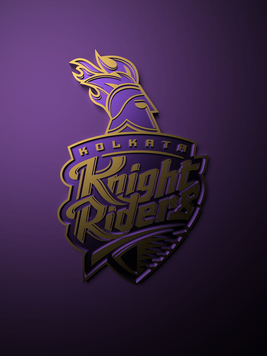 Kolkata Knight Riders IPL Team Emblem with Metallic Gold and Purple Knight Helmet Design HD phone wallpaper